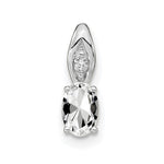 14k White Gold White Topaz and Diamond Pendant