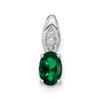 14k White Gold Emerald and Diamond Pendant