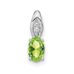 14k White Gold Peridot and Diamond Pendant