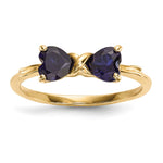 14k Polished September/Lab Created Sapphire Bow Size 7 Ring