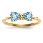 14k Polished December/Light Swiss Blue Topaz Bow Size 7 Ring