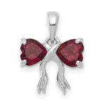 14k White Gold Polished Rhodolite Bow Pendant