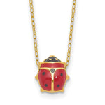 14K Enameled Ladybug with ext. Necklace