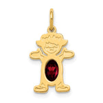 14K Girl 6x4 Oval Genuine Garnet-Jan