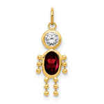 14k January Boy Synthetic Birthstone Charm