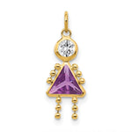 14k February Girl Birthstone Charm
