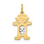 14K Girl 6x4 Oval Genuine White Topaz-April