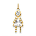 14k April Girl Birthstone Charm