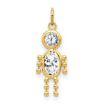 14k April Boy Synthetic Birthstone Charm