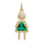 14k May Girl Synthetic Birthstone Charm