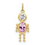 14k June Boy Synthetic Birthstone Charm