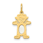 14K Girl Charm 6x4 Oval Genuine Opal-October