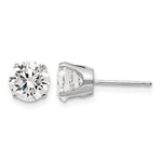 14k White Gold Round CZ Stud Earrings