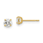 14k Round CZ Post Earrings