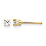 14k CZ Round Stud Earrings