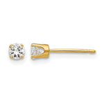 14k Round Cubic Zirconia Stud Earrings