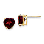 14k Heart Garnet earring