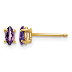 14k 5x Marquise Amethyst Post Earrings