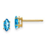 14k 6x Marquise Blue Topaz earring