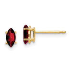 14k 6x Marquise Garnet earring