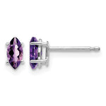 14k White Gold 6x Marquise Amethyst Post Earrings