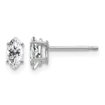 14k White Gold 6x Marquise Cubic Zirconia Post Earrings