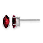 14k White Gold 6x Marquise Garnet Post Earrings