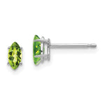 14k White Gold 6x Marquise Peridot earring