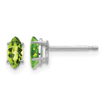 14k White Gold 6x Marquise Peridot Post Earrings