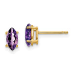 14k 7x Marquise Amethyst earring