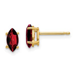 14k 7x Marquise Garnet earring