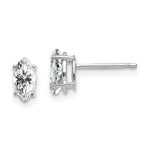 14k White Gold 7x CZ Marquise Stud Earring