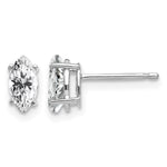 14k White Gold 7x Marquise CZ Post Earrings