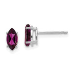 14k White Gold 7x Rhodolite Garnet Marquise Stud Earring