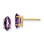 14k 8x Marquise Amethyst earring