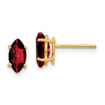 14k 8x Marquise Garnet earring