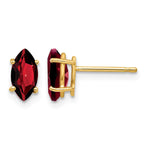 14k 8x Marquise Garnet Post Earrings