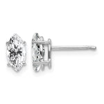 14k White Gold 8x Marquise Cubic Zirconia Post Earrings