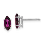 14k White Gold 8x Marquise Rhodolite Garnet Post Earrings