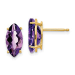 14k 10x Marquise Amethyst earring