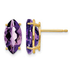 14k 10x Marquise Amethyst Post Earrings