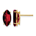 14k 10x Marquise Garnet Post Earrings