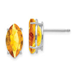 14k White Gold 10x Marquise Citrine earring