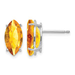 14k White Gold 10x Marquise Citrine Post Earrings