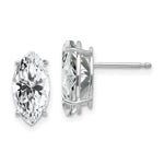 14k White Gold 10x Cubic Zirconia Marquise Stud Earring