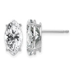 14k White Gold 10x Marquise Cubic Zirconia Post Earrings
