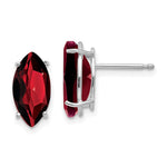 14k White Gold 10x Marquise Garnet earring