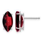 14k White Gold 10x Marquise Garnet Post Earrings