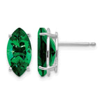 14k White Gold 10x Marquise Mount St. Helens Post Earrings