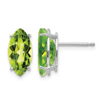 14k White Gold 10x Marquise Peridot Post Earrings